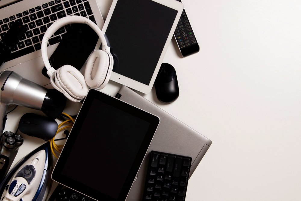 Various electronics spread out