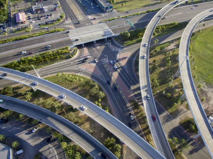 intricate highway with multiple lanes