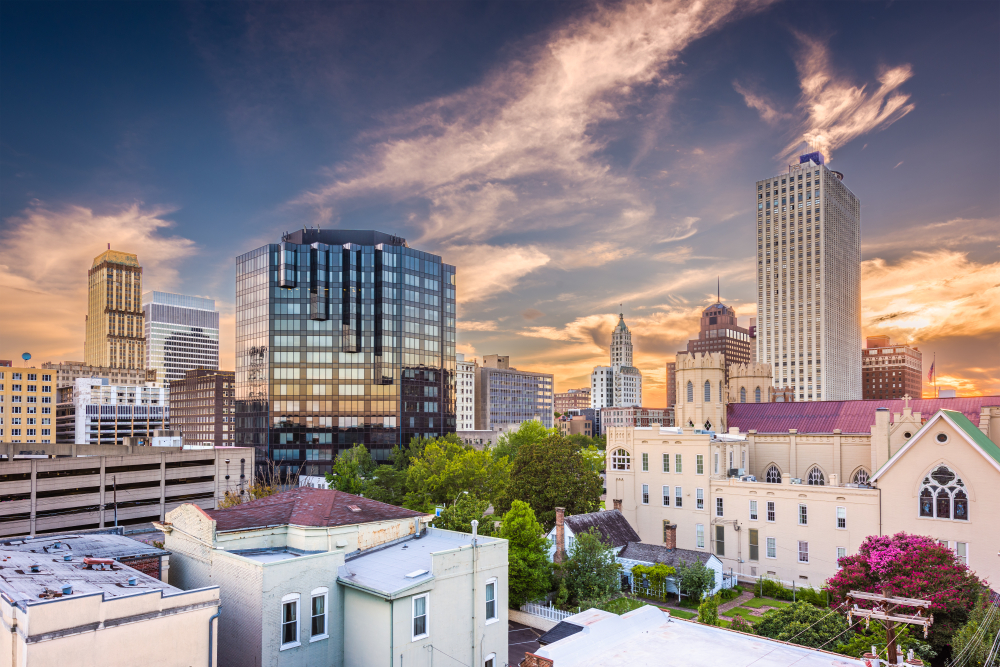 View of Memphis Skyline during a sunset