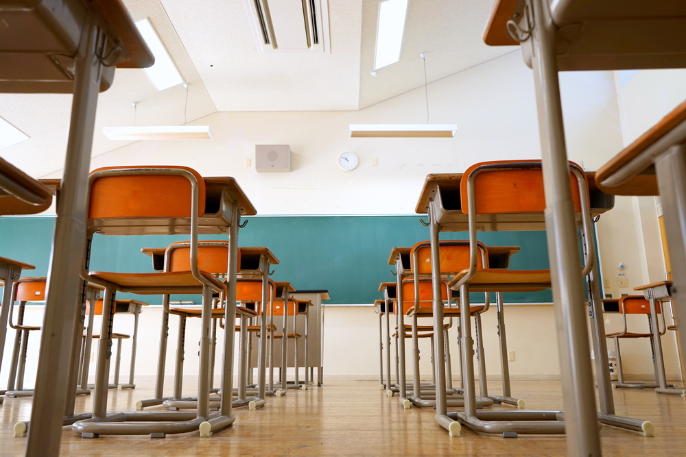 Empty school classroom