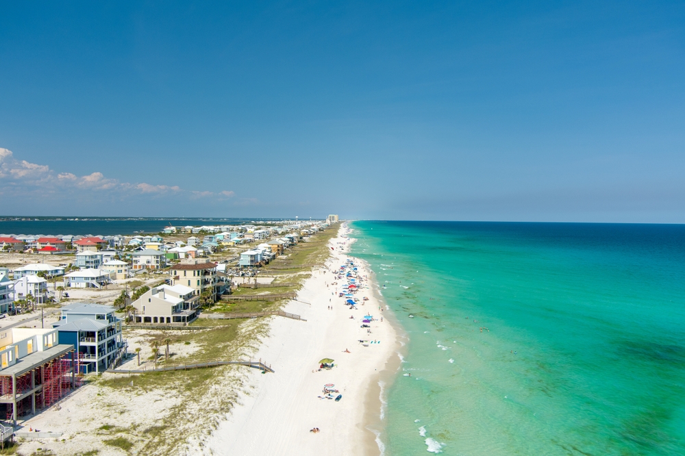 Aerial view of Navarre Beach in Florida