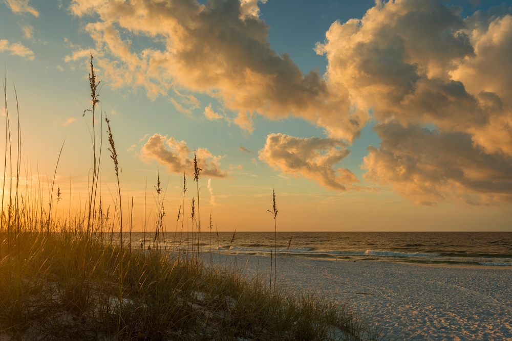 Navarre Beach in Florida during a sunrise