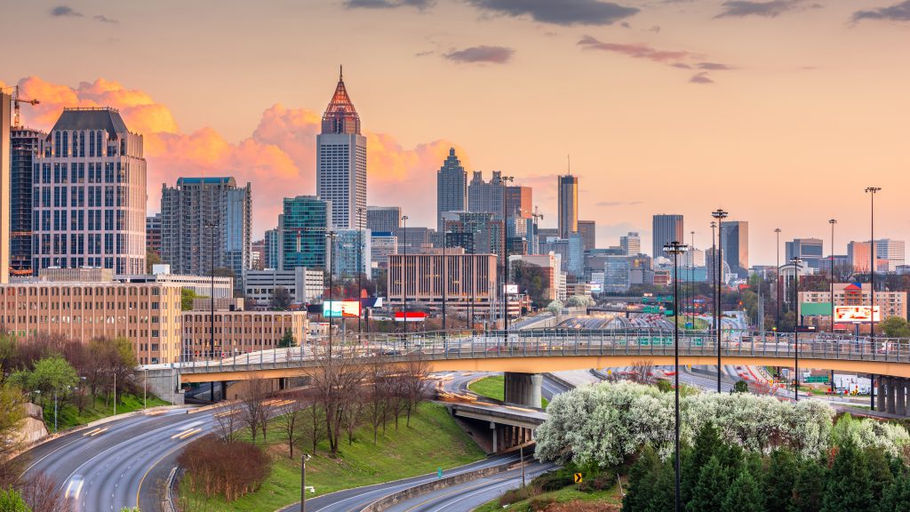 Atlanta in Spring at sunrise.